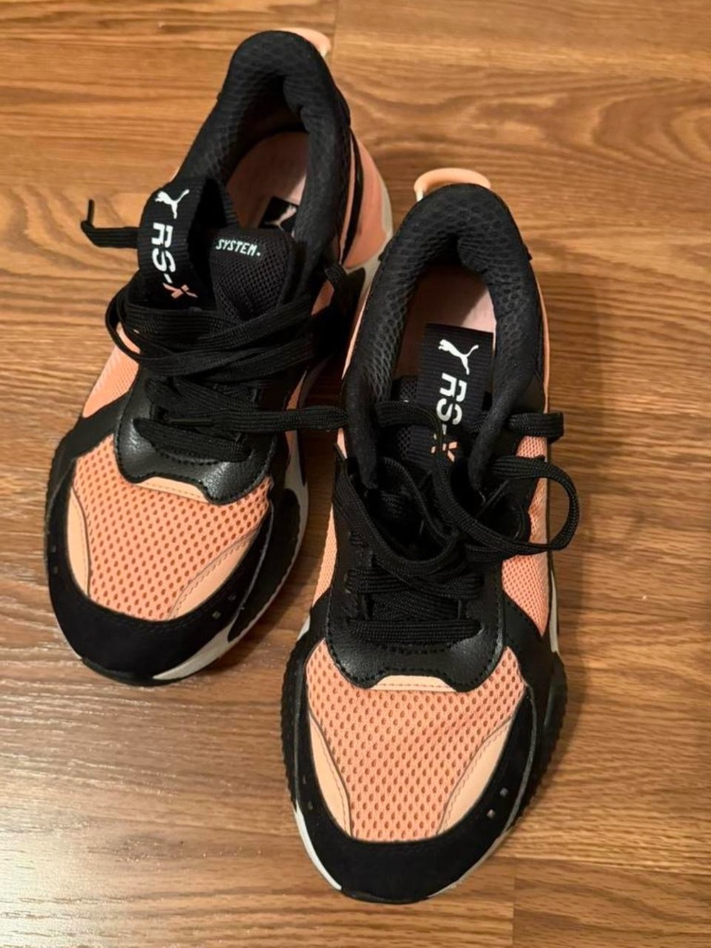 Puma Peach and Black RS-X Style Sneakers
